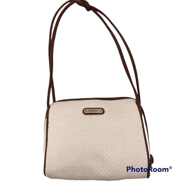 Espirit Handbags - Espirit Cream and Brown Straw Purse  NWOT